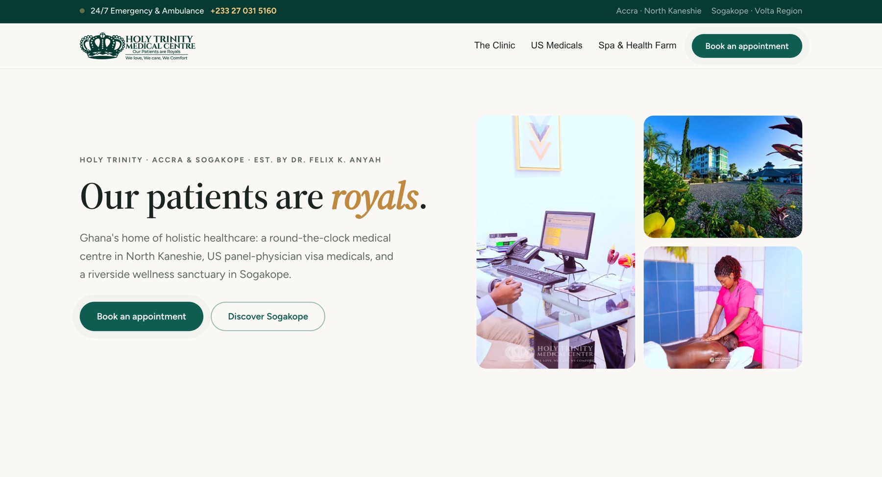 Holy Trinity group landing: 'Our patients are royals' with headline stats