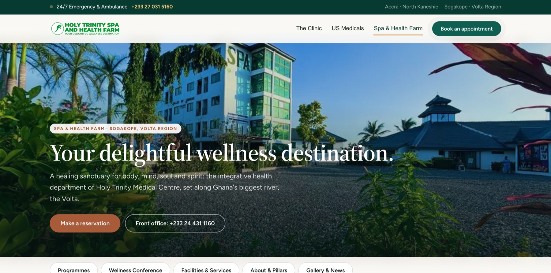 Holy Trinity Spa & Health Farm hero: 'Your delightful wellness destination.'