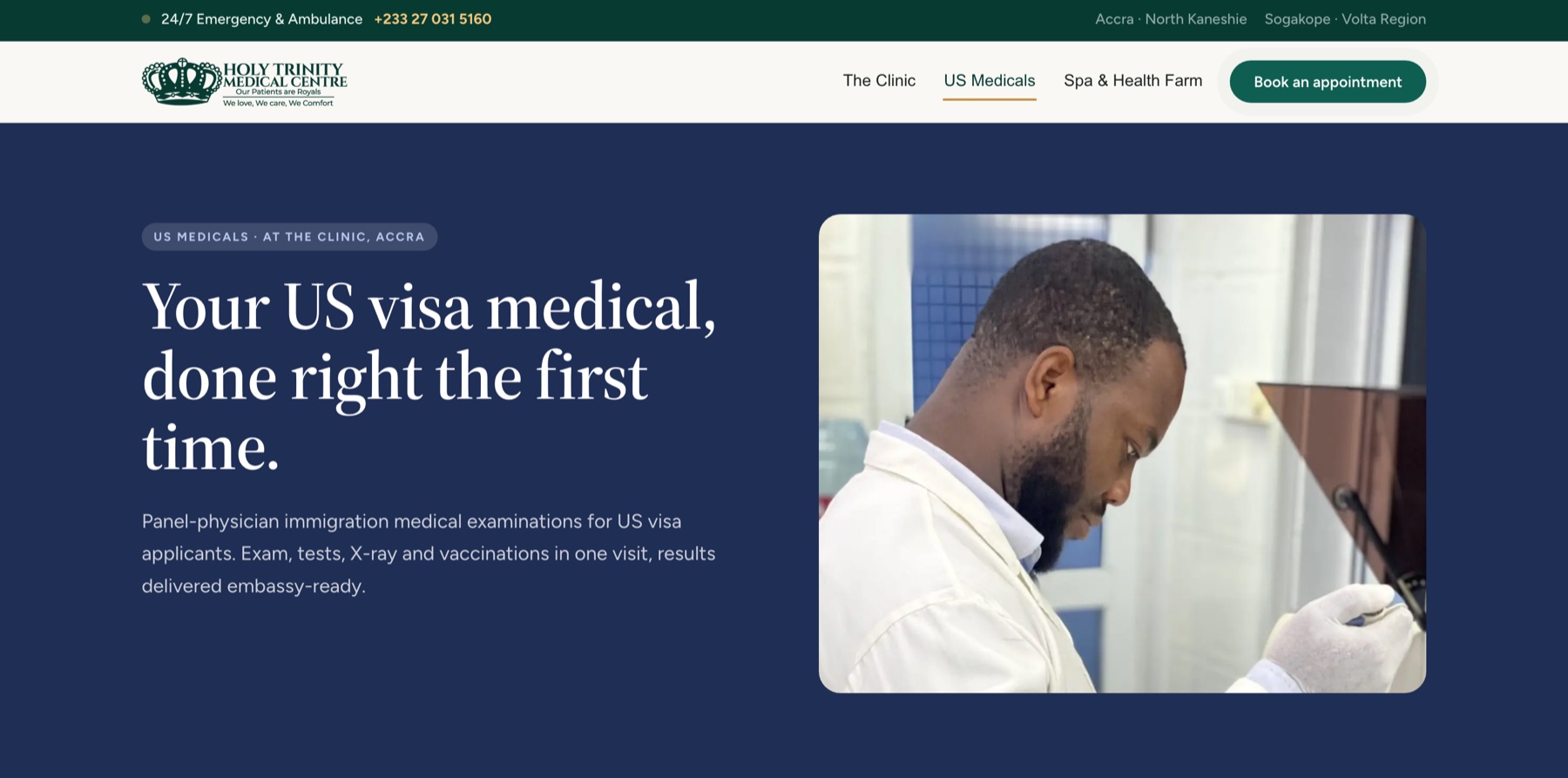 US Medicals surface: 'Your US visa medical, done right the first time'