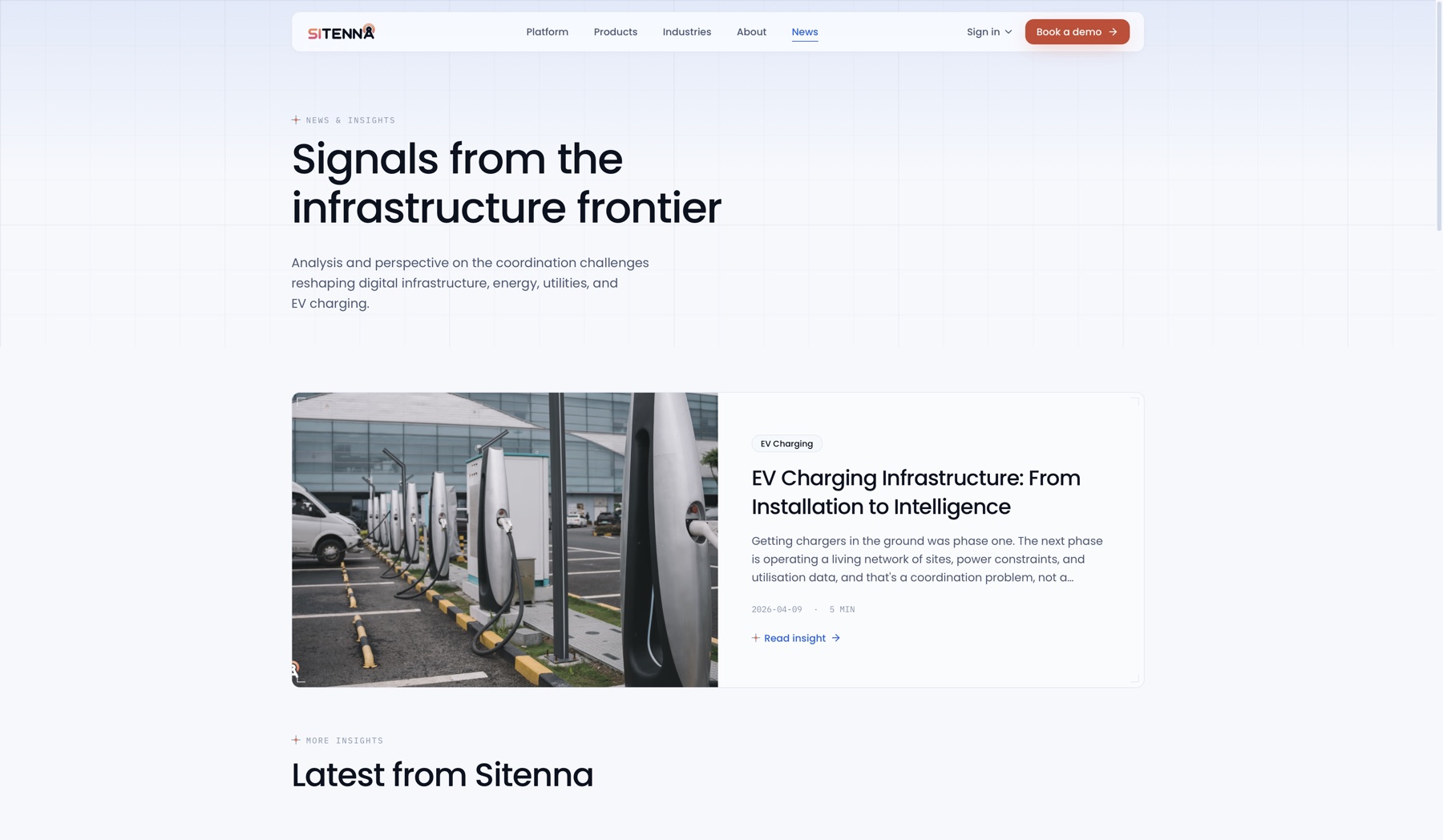 Sitenna News hub: 'Signals from the infrastructure frontier'